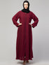 Muslimah Basic Abaya with Zipper for Everyday Life In the Color Maroon